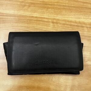 Chanel Black Quilted Magnetic Leather Sunglasses Case Italy